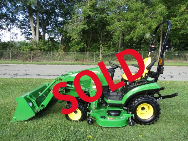 2015 John Deere 1025R Tractor with Loader and Mower